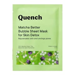 Quench Botanics Matcha Better Bubble Sheet Mask For Skin Detox
