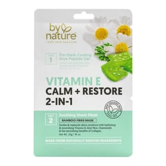 By Nature Vitamin E Calm + Restore 2-In-1 Soothing Sheet Mask