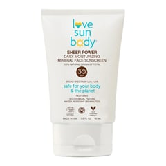 Love Sun Body Sheer Power Daily Moisturizing Mineral Face Sunscreen SPF 30