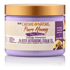 Creme of Nature بيور هاني هير فود كريم زيتي مغذٍ للوقاية من التلف لمدة 24 ساعة