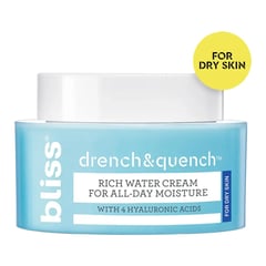 Bliss Drench & Quench For Dry Skin Rich Water Cream For All-Day Moisture