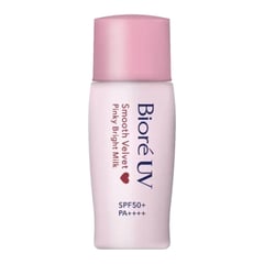 Biore يو في سموث فيلفت ميلك وردي مشرق SPF 50+