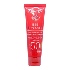 Apivita Natural Cosmetics Bee Sun Safe Anti-Spot & Anti-Age Defense Tinted Face Cream SPF50
