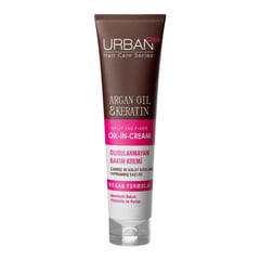 Urban Care علاج للشعر بزيت الأرغان والكيراتين بتركيبة كريم زيتية يُترك دون شطف