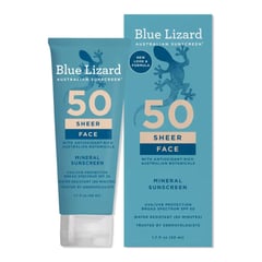 Blue Lizard Sheer Mineral Sunscreen Lotion for Face SPF 50