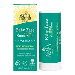 Earth Mama Organics Baby Face Mineral Sunscreen Face Stick SPF 40