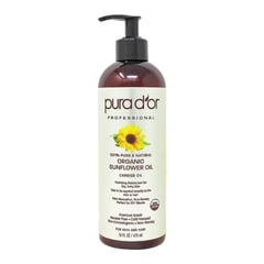 Pura D'or زيت بذور دوار الشمس العضوي – زيت ناقل نقي 100% معتمد من USDA