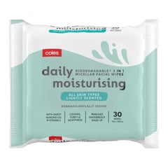 Coles Biodegradable 3 In 1 Micellar Facial Wipes