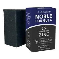 Noble Formula Activated Charcoal + Shea & Tea Tree 2% Pyrithione Zinc (ZnP) Bar Soap
