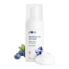Plum Goodness 1% Encapsulated Salicylic Acid Foaming Face Wash with Glycolic Acid, Fruit AHA & Blueberry Extracts