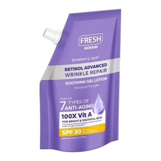 Fresh Skinlab Blueberry Acai Retinol Advanced Wrinkle Repair Soothing Gel Lotion SPF 30