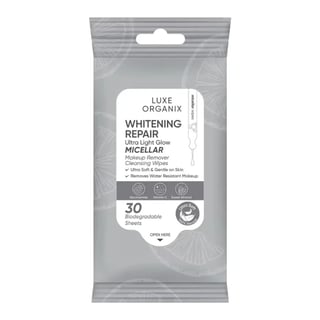 Luxe Organix Whitening Repair Ultra Light Glow Micellar Makeup Remover Cleansing Wipes