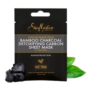 Shea Moisture African Black Soap Bamboo Charcoal Detoxifying Carbon Sheet Face Mask