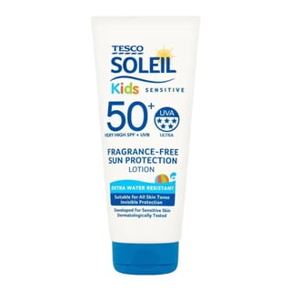 Tesco Soleil Kids Sensitive Fragrance-Free Sun Protection Lotion SPF 50+