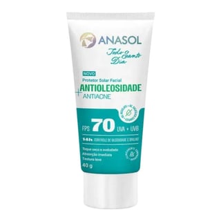 Anasol Todo Santo Dia Protetor Solar Facial Antioleosidade Antiacne SPF 70