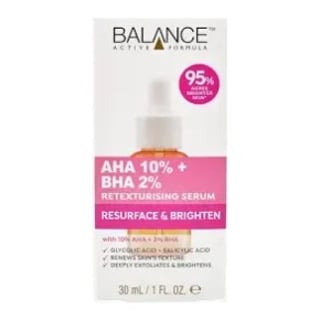 Balance Active Formula Resurface & Brighten AHA 10% + BHA 2% Retexturising Serum