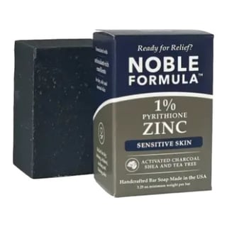 Noble Formula Activated Charcoal + Shea & Tea Tree 1% Pyrithione Zinc (ZnP) Bar Soap