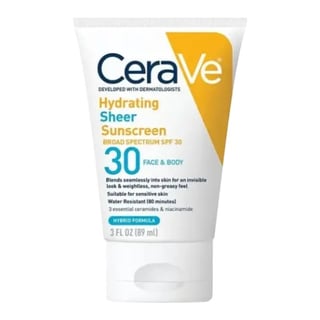 CeraVe Hydrating Sheer Sunscreen Broad Spectrum SPF 30 For Face & Body