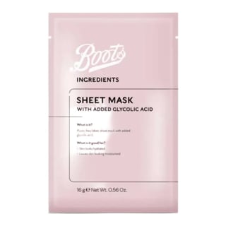 Boots Ingredients Sheet Mask With Added Glycolic Acid