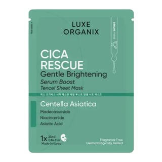 Luxe Organix Cica Rescue Gentle Brightening Serum Boost Tencel Sheet Boost