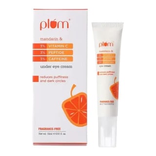 Plum Goodness 3% Vitamin C, 3% Peptide & 3% Caffeine Under Eye Cream With Mandarin