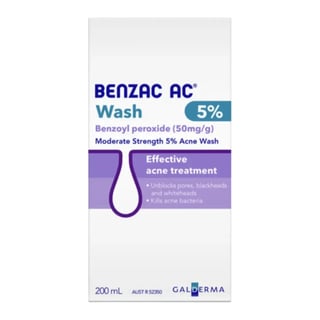 Benzac AC Moderate Strength 5% Acne Wash
