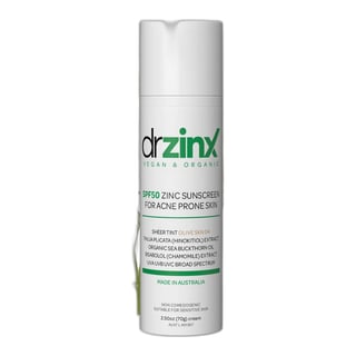 Dr Zinx Organic Mineral Tinted Sunscreen for Acne Prone Skin SPF50