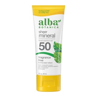 Alba Botanica Sheer Mineral Fragrance Free Sunscreen Lotion SPF 50