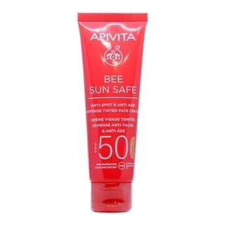 Apivita Natural Cosmetics Bee Sun Safe Anti-Spot & Anti-Age Defense Tinted Face Cream SPF50