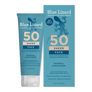 Blue Lizard Sheer Mineral Sunscreen Lotion for Face SPF 50