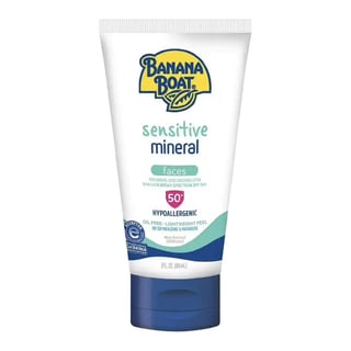 Banana Boat Sensitive 100% Mineral Face Sunscreen Lotion SPF 50+