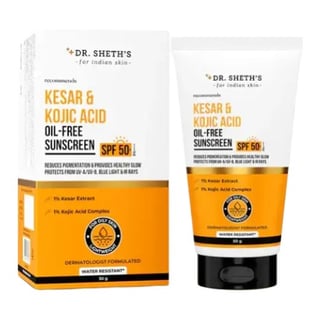 Dr. Sheth's Kesar And Kojic Acid Oil-Free Sunscreen SPF 50+
