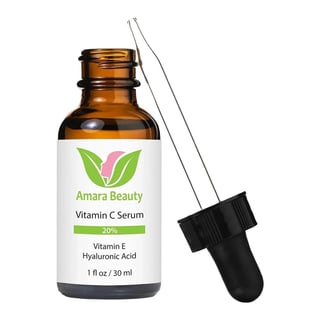 Amara Beauty Vitamin C Serum for Face 20% with Hyaluronic Acid & Vitamin E