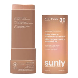 ATTITUDE Sunly Tinted Mineral Sunscreen Face Stick SPF 30