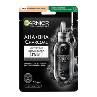 Garnier AHA + BHA Charcoal Mattifying Serum Mask
