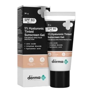 The Derma Co 1% Hyaluronic Tinted Sunscreen Gel SPF 60