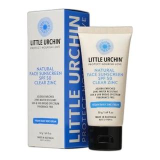 Little Urchin Natural Face Sunscreen SPF 50 Clear Zinc