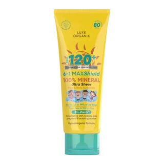Luxe Organix 6 In 1 Maxshield 100% Mineral Ultra Sheer Face & Body Sunscreen SPF 120+