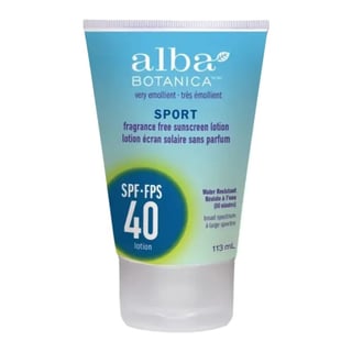 Alba Botanica Very Emollient Sport Fragrance Free Sunscreen Lotion SPF 40