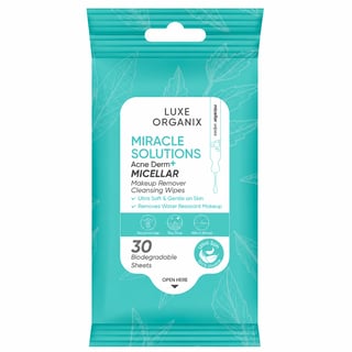 Luxe Organix Miracle Solutions Acne Derm Micellar Makeup Remover Wipes