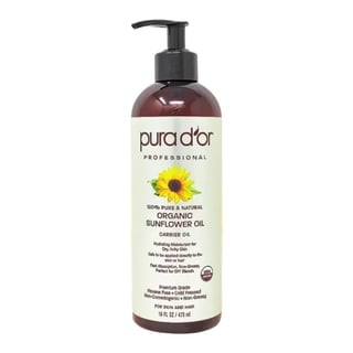 Pura D'or Organic Sunflower Seed Oil - USDA Certified 100% Pure Carrier Oil