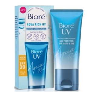 Biore Aqua Rich UV Weightless Moisturiser High Protection UVA UVB SPF 30