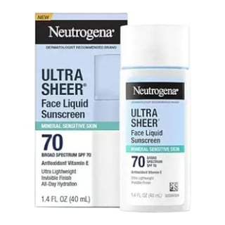 Neutrogena Ultra Sheer Face Liquid Sunscreen Mineral Sensitive Skin SPF 70