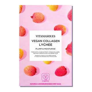 Vitamasques Vegan Collagen Lychee Face Sheet Mask