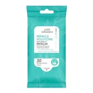 Luxe Organix Miracle Solutions Acne Derm Micellar Makeup Remover Wipes