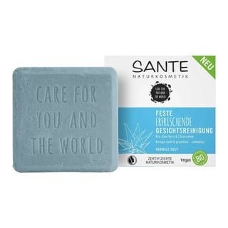 SANTE Naturkosmetik Feste Erfrischende Gesichtsreinigung Bio-Aloe Vera & Chiasamen (Solid Refreshing Facial Cleanser Organic Aloe Vera & Chia Seeds)