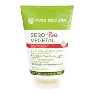 Yves Rocher Sebo Pure Vegetal 3 In 1 Cleanser, Scrub & Anti-Blackhead