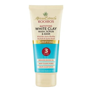 African Extracts Rooibos Skin Care Purifying Mattifying White Clay: Wash, Scrub & Mask