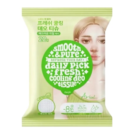 アリウル Smooth & Pure Refresh Your Day! Daily Pick Fresh Cooling Deo Tissue
