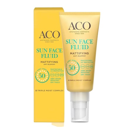 ACO サン フェイス フルイド マティファイング SPF50+